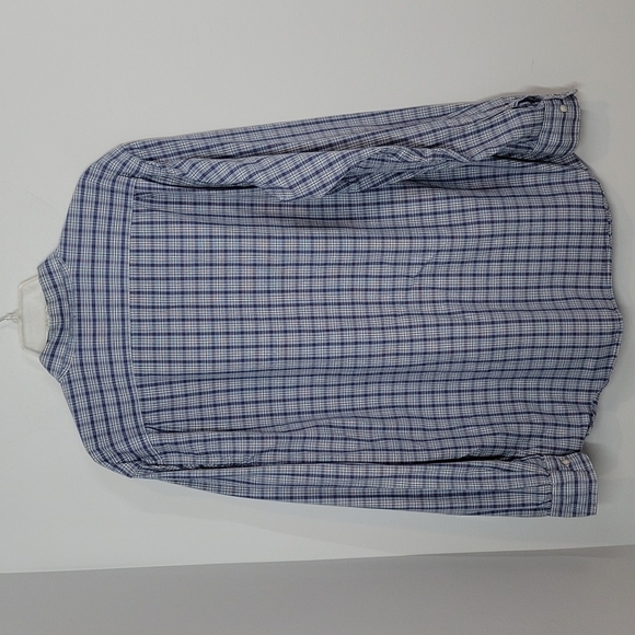 Nautica blue plaid button down Long Sleeve men's shirt Large - Picture 4 of 10